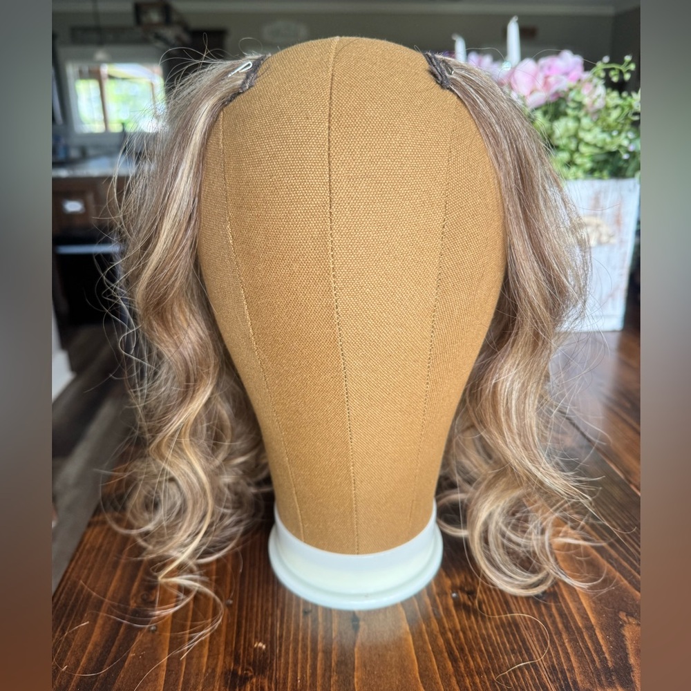 Full Shine brand human hair U part half wig 14-16in - Picture 5 of 16